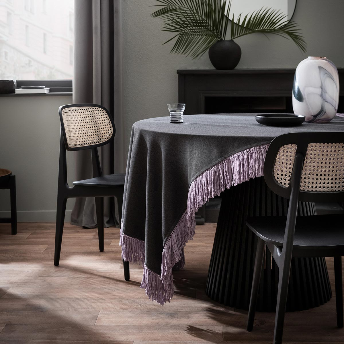 Τραπεζομάντηλο (165X165) Gofis Home Cersei Carbon Black 453 14 Λευκά Είδη Κουζίνας & Τραπεζαρίας Τραπεζομάντηλα Spitishop