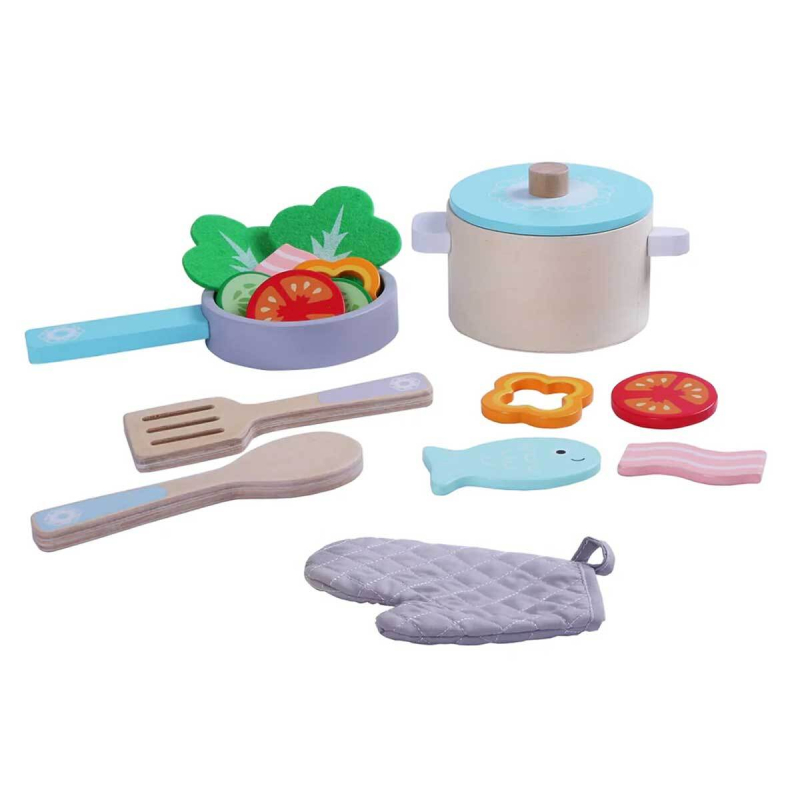 Ξύλινο Παιχνίδι Ρόλων Gerardo's Toys Σετ Κουζινικών GT61240