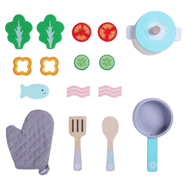 Ξύλινο Παιχνίδι Ρόλων Gerardo's Toys Σετ Κουζινικών GT61240