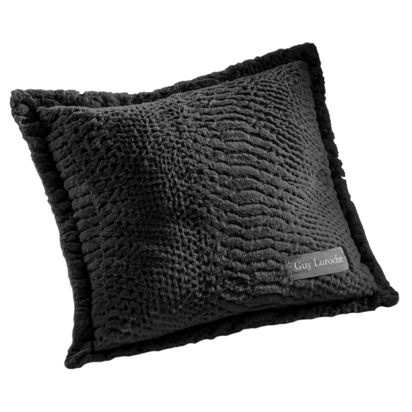 Γούνινο Διακοσμητικό Ριχτάρι (130x170) + Γούνινη Διακοσμητική Μαξιλαροθήκη Guy Laroche Crusty Black