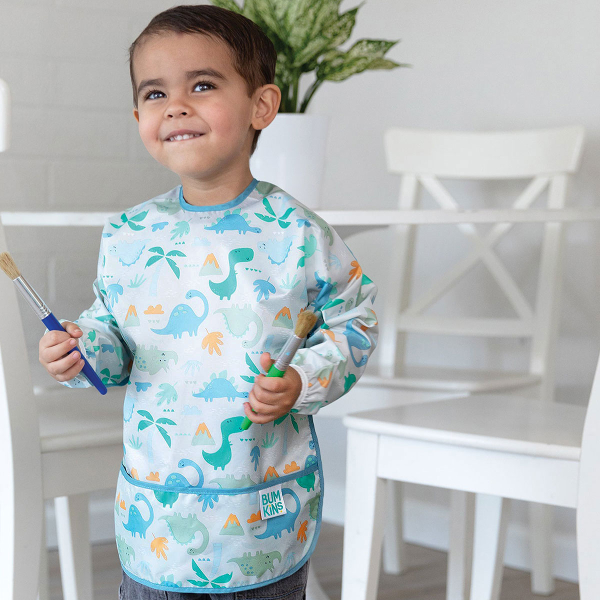 Σαλιάρα Με Μανίκια 6-24 Μηνών (35x33) Bumkins Dinosaurs