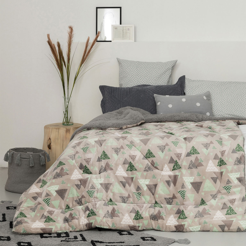 Κουβερτοπάπλωμα Υπέρδιπλο (220x240) Palamaiki Blake Grey