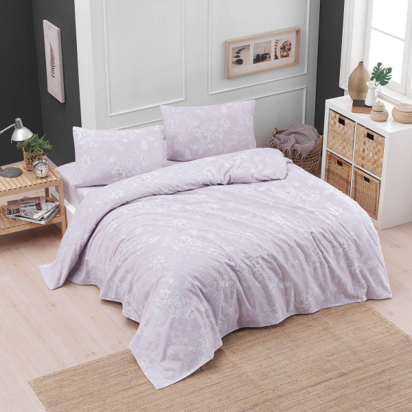 Φανελένια Σεντόνια Υπέρδιπλα (Σετ) Rythmos Flannel Jennifer Purple