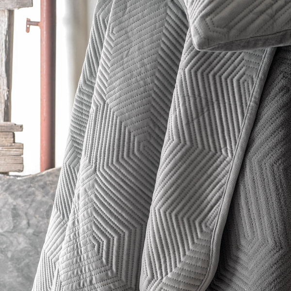 Ριχτάρι Καναπέ Διθέσιου Βελουτέ (180x240) Rythmos Selma Grey