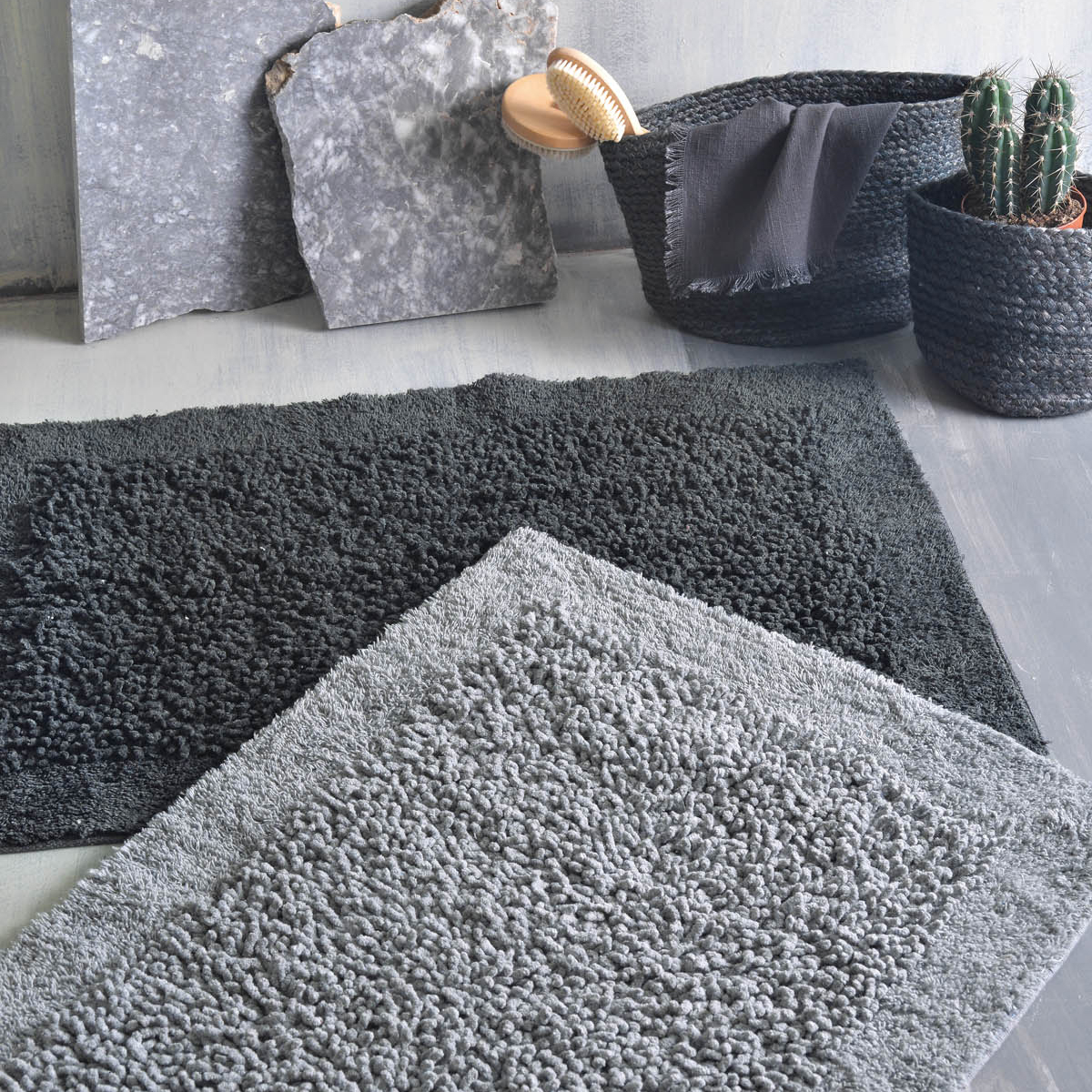 Πατάκι Μπάνιου (50X80) Rythmos Rimmon Grey Home Μπάνιο Πατάκια Spitishop
