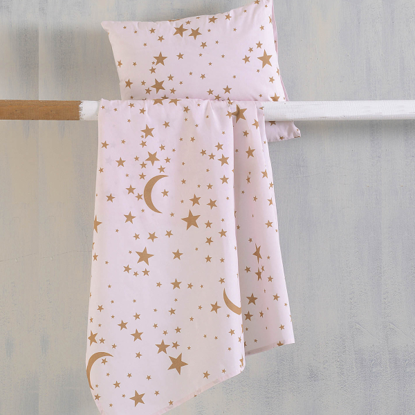 Σεντόνι Λίκνου Επίπεδο (80x110) Rythmos Moonlight Pink