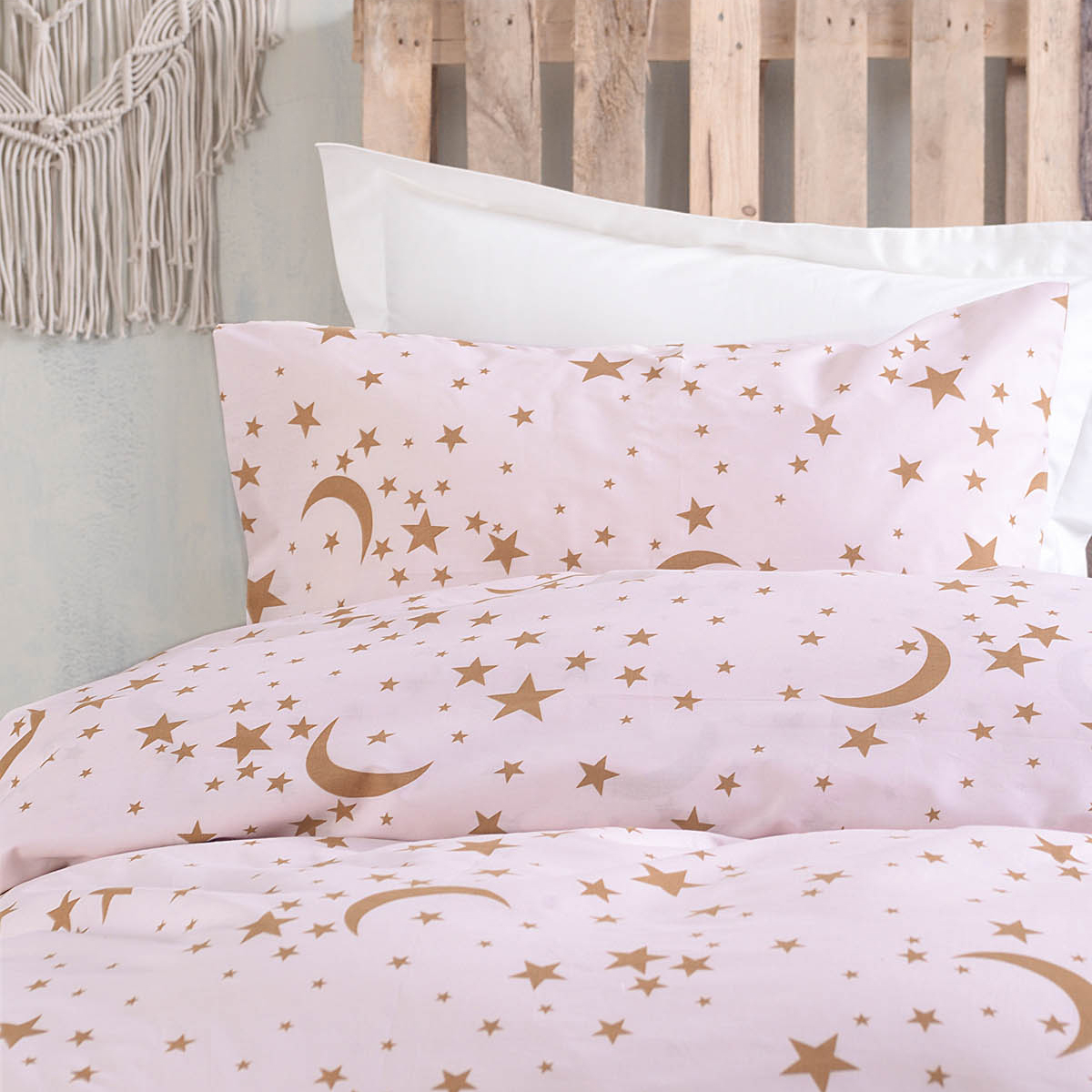 Παπλωματοθήκη Κούνιας (Σετ 110X160) Rythmos Moonlight Pink Home Βρεφικά Προίκα Μωρού Παπλωματοθήκες Βρεφικές Spitishop