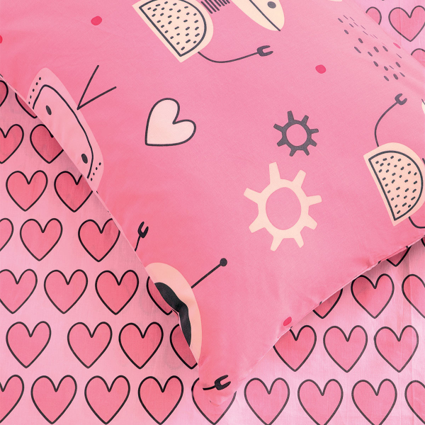 Παπλωματοθήκη Μονή (Σετ 165x245) Kocoon Kids Robo Love