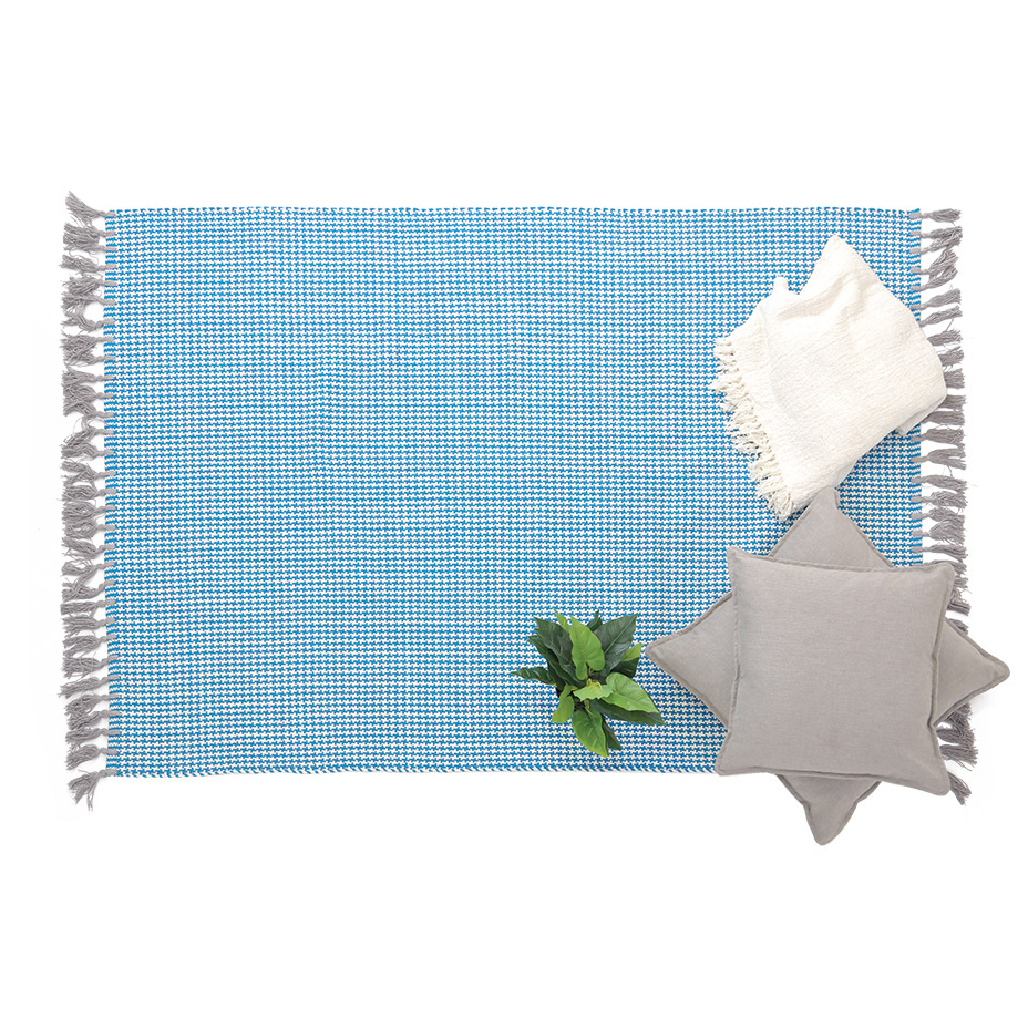 Χαλί All Season (130X190) Royal Carpet Urban Cotton Kilim Houndstooth Sea Home Χαλιά Σαλονιού Spitishop