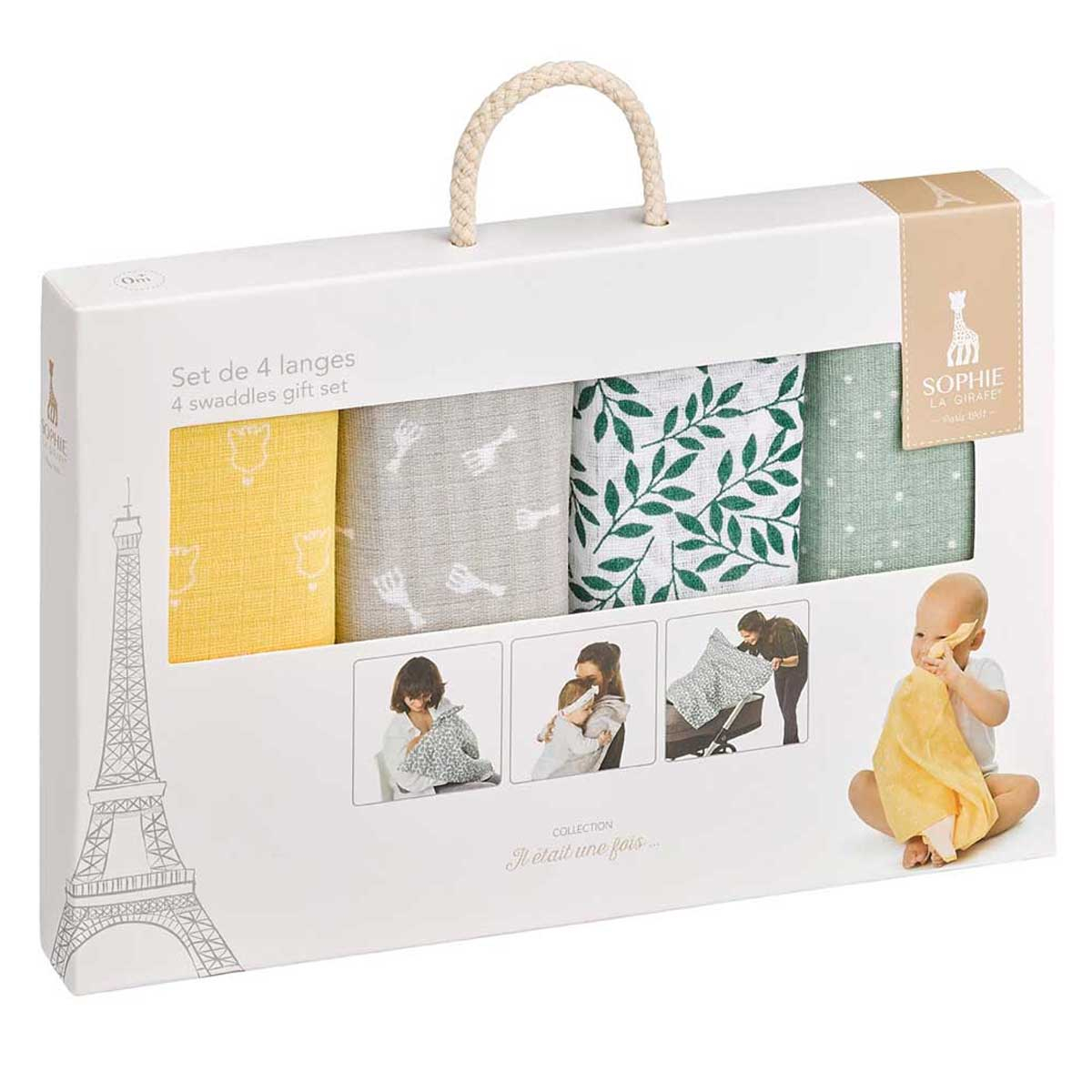 Μουσελίνες Πάνες Αγκαλιάς (Σετ 4Τμχ) Sophie The Giraffe S850800 Home Βρεφικά Προίκα Μωρού - Σελτεδάκια Spitishop