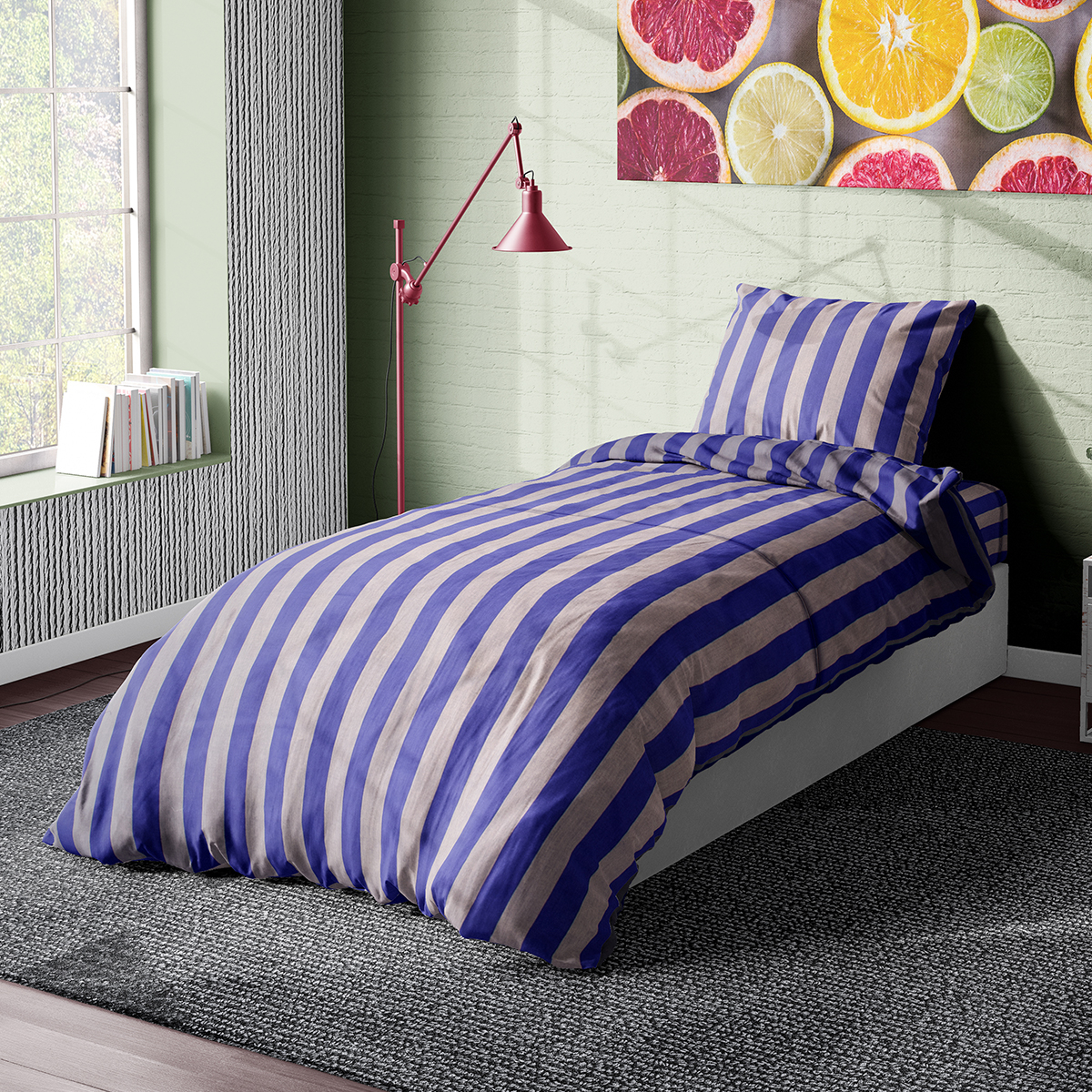 Σεντόνια Μονά (Σετ) Dimcol Stripes 157 Purple/Grey 225217