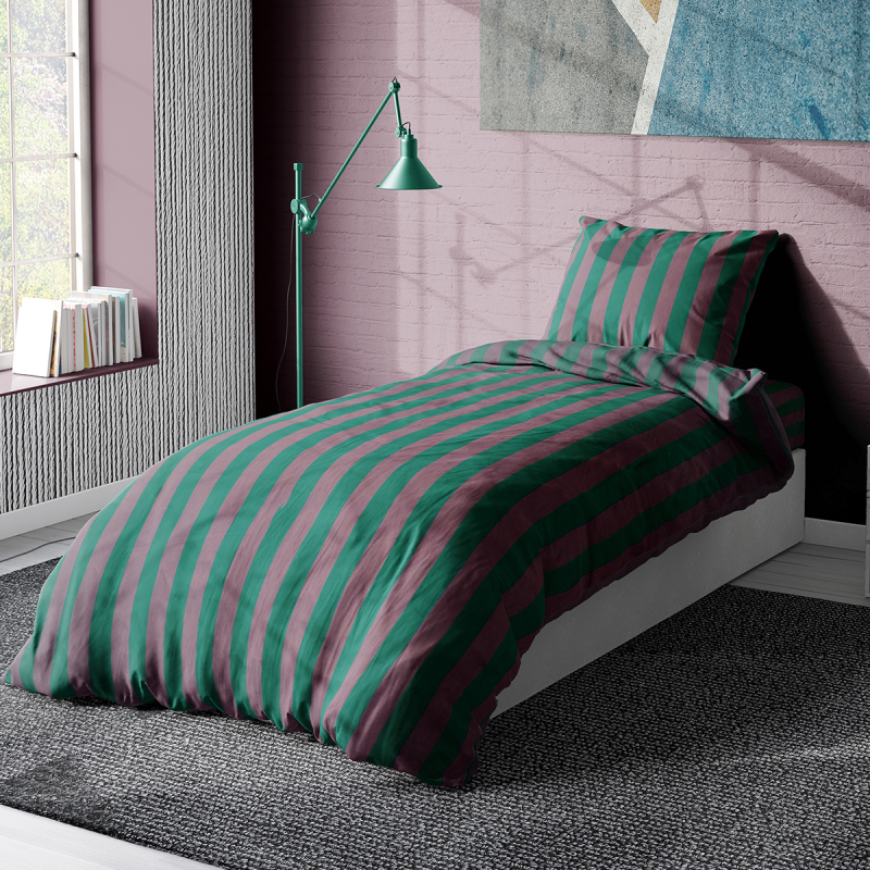 Σεντόνια Μονά (Σετ) Dimcol Stripes 156 Green/Antique Pink
