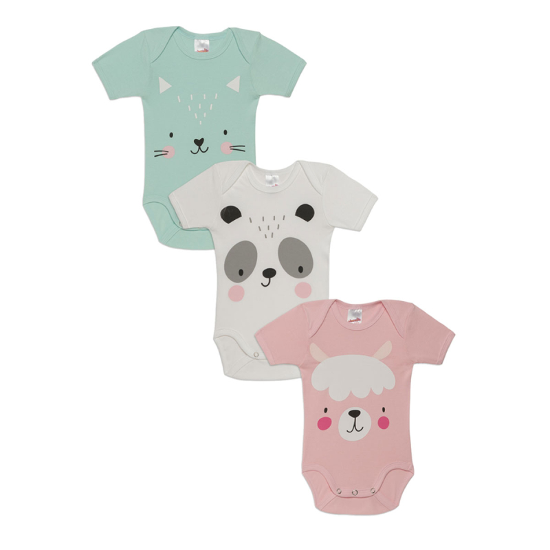 Φορμάκια Βρεφικά Κοντομάνικα (Σετ 3τμχ) Minervakia Faces 31902