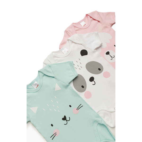 Φορμάκια Βρεφικά Κοντομάνικα (Σετ 3τμχ) Minervakia Faces 31902