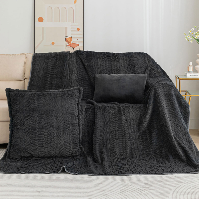 Ριχτάρι Καναπέ Διθέσιου Γούνινο (180x250) Silk Fashion NX201 Anthracite