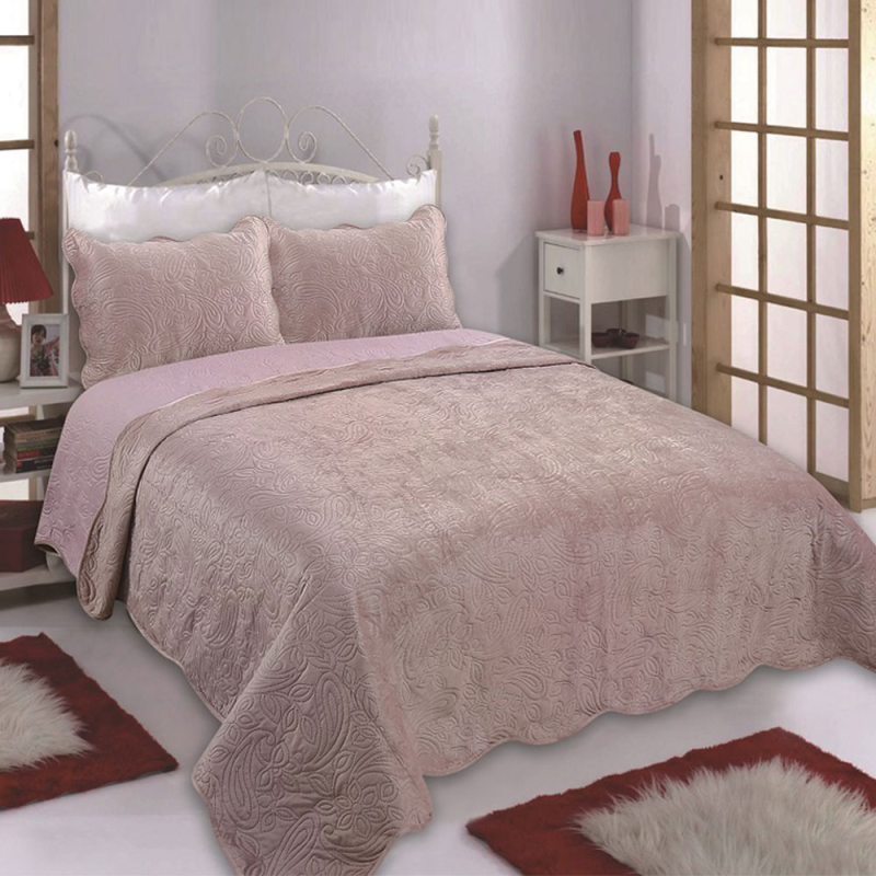 Κουβερλί Βελουτέ Υπέρδιπλο (Σετ 220x240) Silk Fashion NX2212 Syklamen