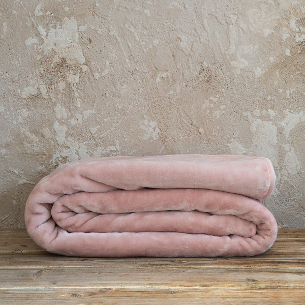 Κουβέρτα Βελουτέ Μονή (160x220) Nima Bed Linen Coperta Powder Pink