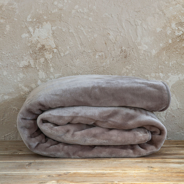 Κουβέρτα Βελουτέ Μονή (160x220) Nima Bed Linen Coperta Cigar Beige