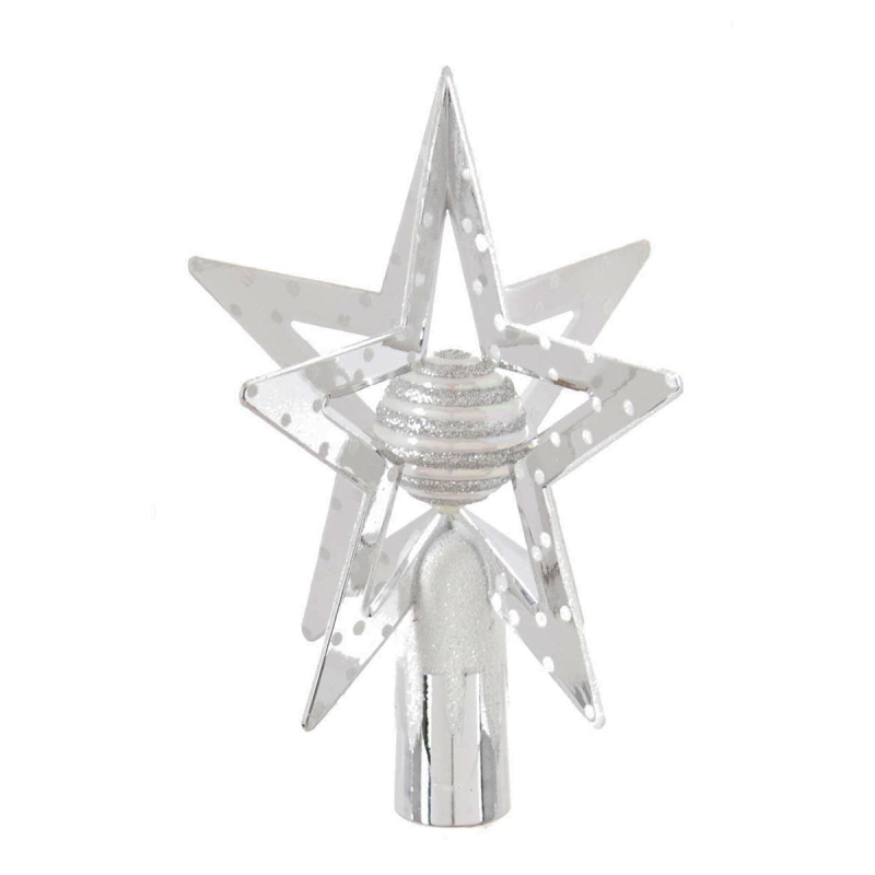 Χριστουγεννιάτικη Κορυφή Δέντρου 19εκ. A-S Silver/White 129287X