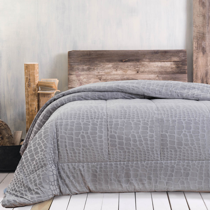 Κουβερτοπάπλωμα Υπέρδιπλο (220x240) Rythmos Croco Light Grey
