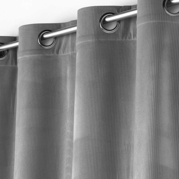 Κουρτίνα Βελουτέ (140x260) Με Τρουκς L-C Casual Gris 1611433