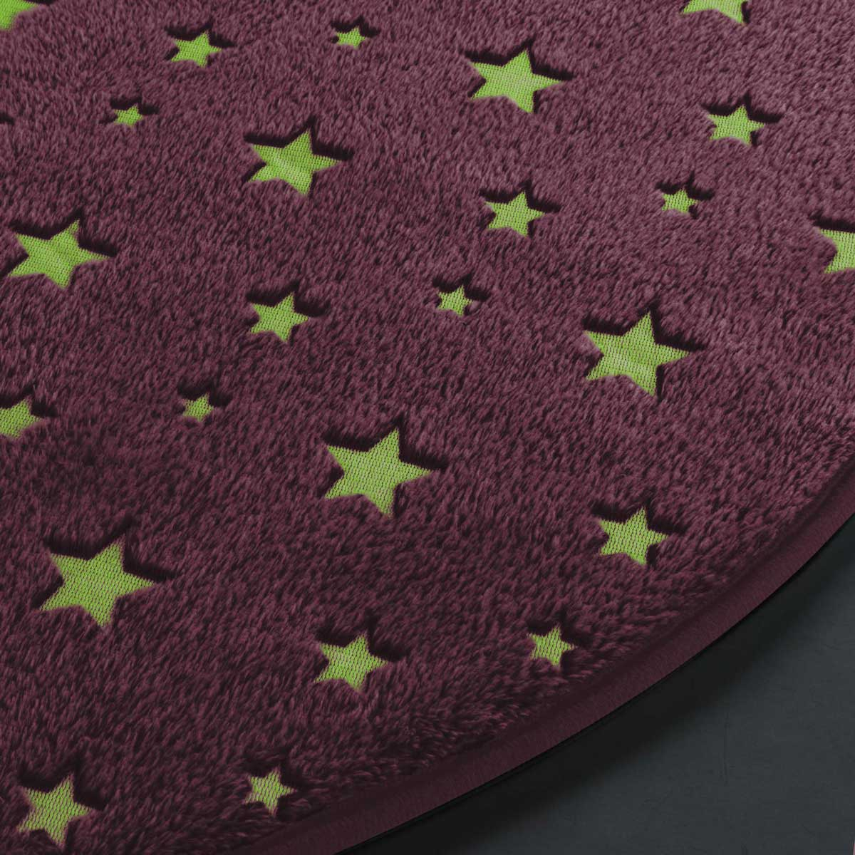 Φωσφοριζέ Στρογγυλό Πατάκι (Φ90) L-C Fluo Night Fuchsia 1611418 Home Χαλιά Βρεφικά & Παιδικά Spitishop