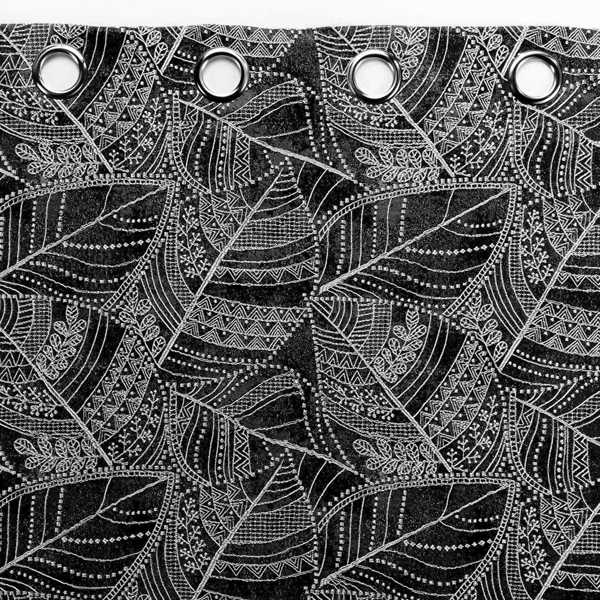 Κουρτίνα (140X260) με Τρουκς L-C Floriss Noir 1611357 Home Κουρτίνες Σαλονιού Spitishop