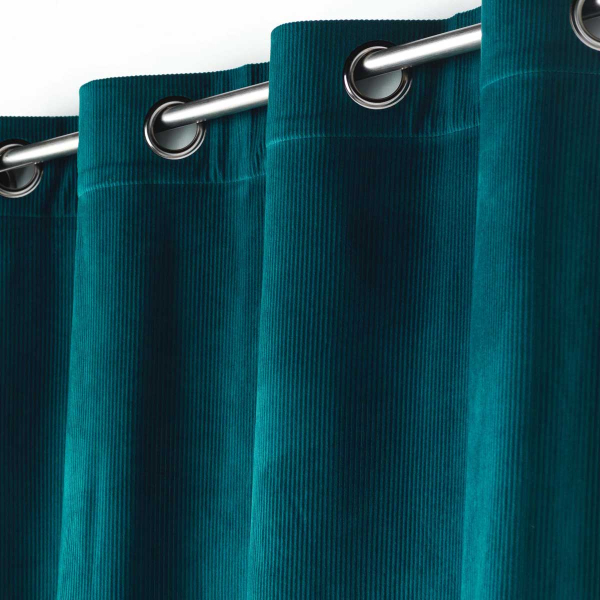 Κουρτίνα Βελουτέ (140x260) Με Τρουκς L-C Casual Petrol 1611432