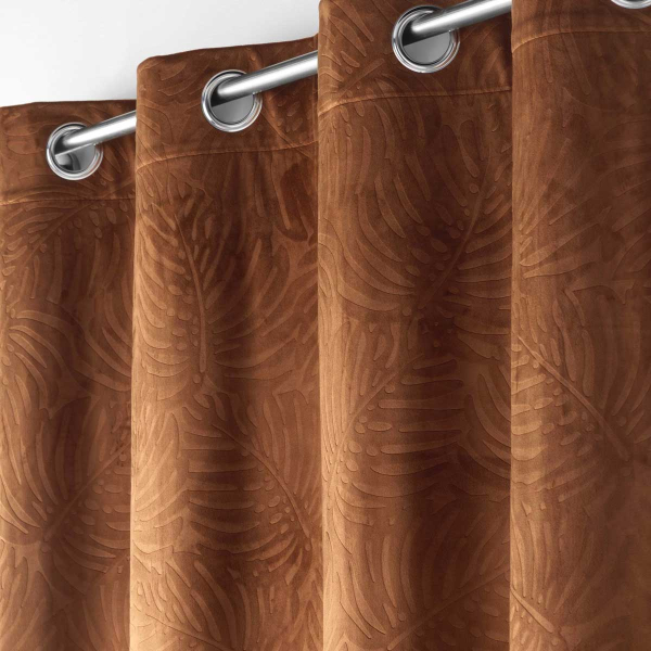 Κουρτίνα Βελουτέ (140x240) Με Τρουκς L-C Analia Camel 1611507