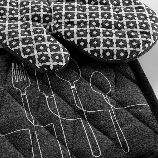 Γάντι + Πιάστρα Κουζίνας (Σετ) L-C Cuisiline Anthracite 1731251