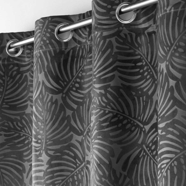 Κουρτίνα Βελουτέ (140x240) Με Τρουκς L-C Analia Anthracite 1611500