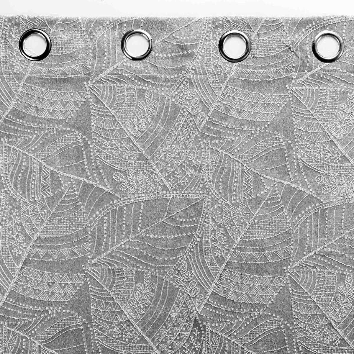 Κουρτίνα (140X260) με Τρουκς L-C Floriss Gris 1611358 Home Κουρτίνες Σαλονιού Spitishop