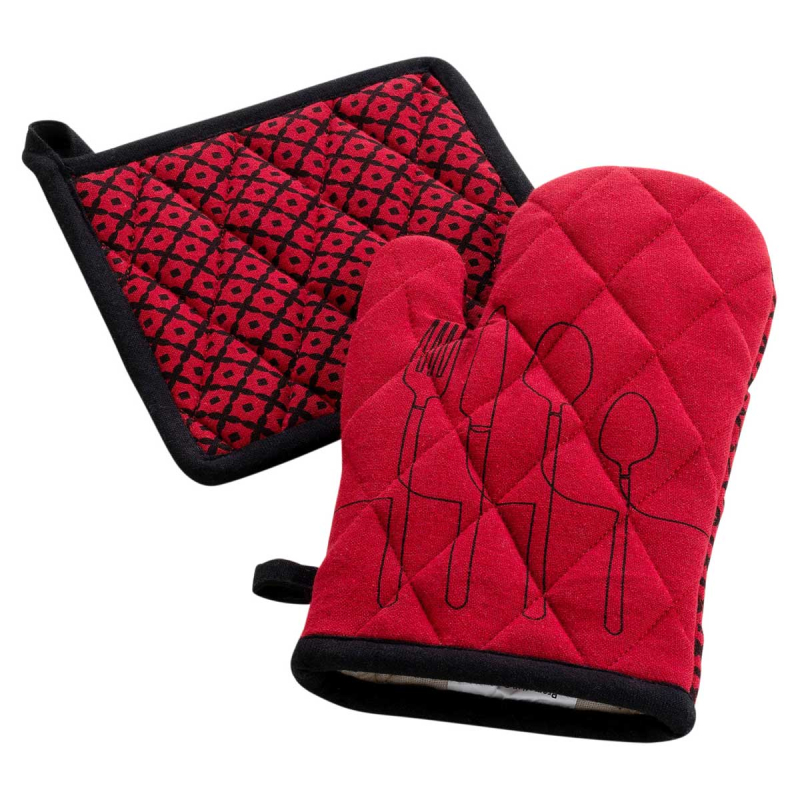 Γάντι + Πιάστρα Κουζίνας (Σετ) L-C Cuisiline Bordeaux 1731249