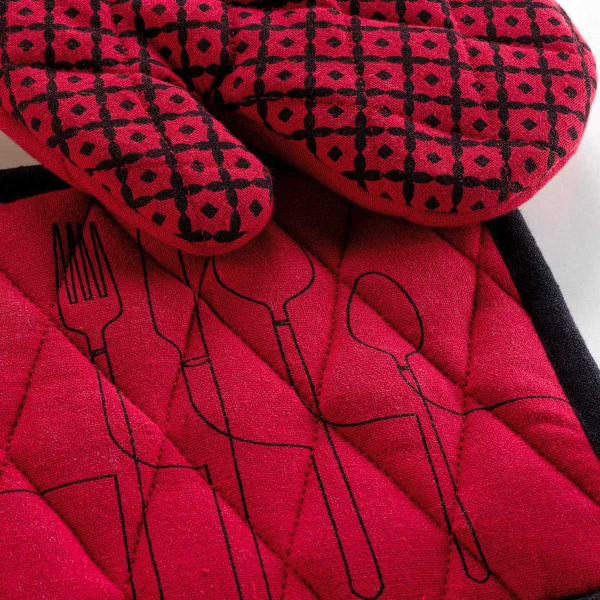 Γάντι + Πιάστρα Κουζίνας (Σετ) L-C Cuisiline Bordeaux 1731249