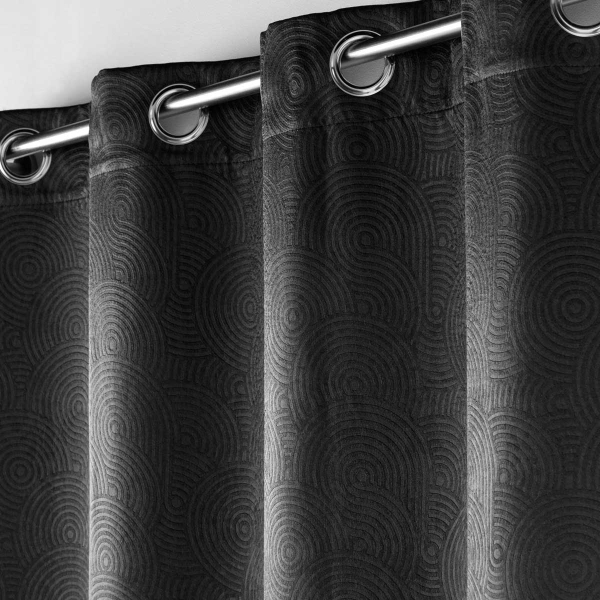Κουρτίνα Συσκότισης Βελουτέ (135x240) Με Τρουκς L-C Anthea Anthracite 1611373