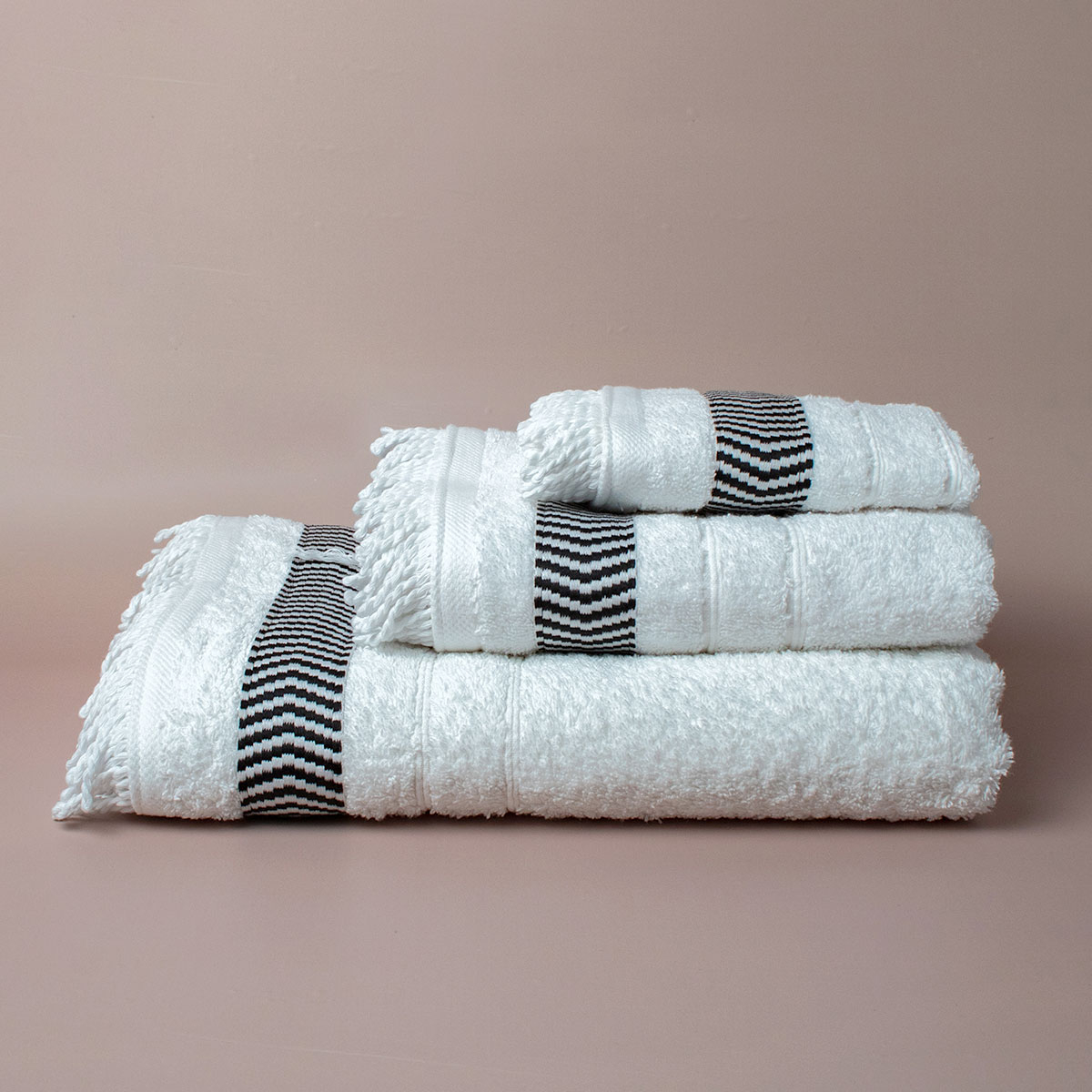 Πετσέτες Μπάνιου (Σετ 3τμχ) White Fabric Jody