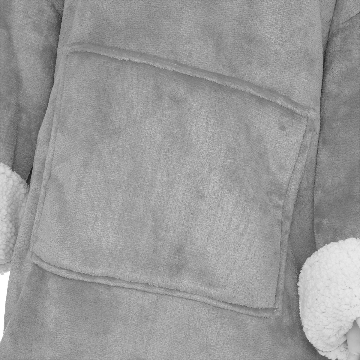 Fleece Φούτερ με Sherpa A-S Hoodie Grey L-Xl Home Ένδυση Γυναικεία Σπιτιού Γυναικείες Ρόμπες Spitishop