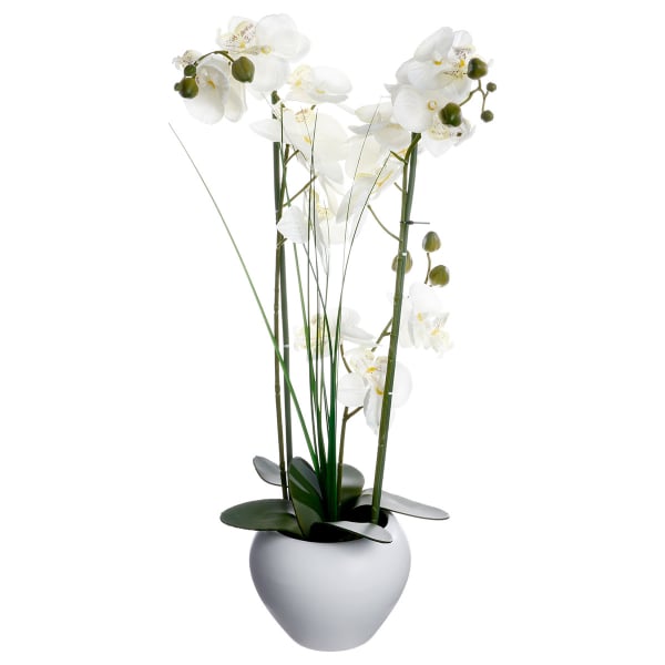 Τεχνητό Φυτό Σε Γλάστρα (Φ47x56) A-S White Orchid 136510B