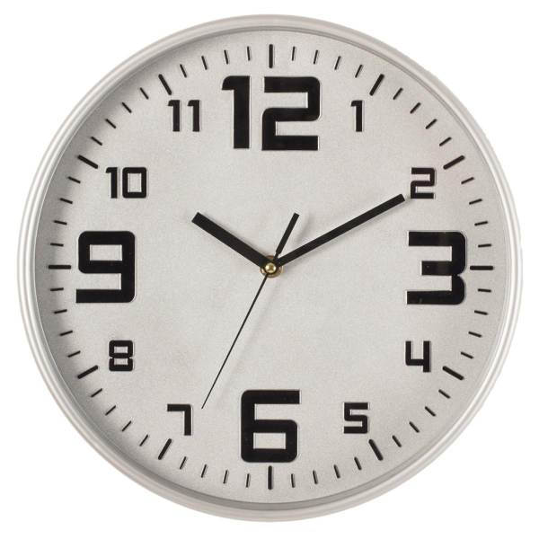 Ρολόι Τοίχου (Φ30) Αθόρυβο A-S Silver 114555D