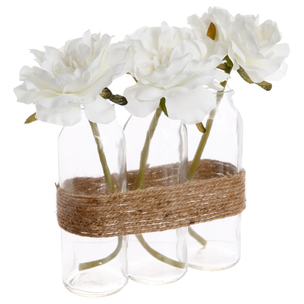 Τεχνητά Λουλούδια Σε Βάζο A-S Bottle White 135412