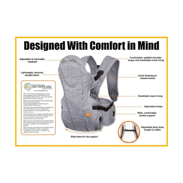 Μάρσιπος Κλασικός (3-12 Μηνών/Έως 15kg) Dreambaby Oxford Grey Denim BR75567