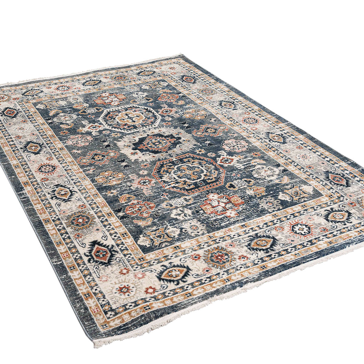 Χαλί (165X230) Polcarpet Bohemian 38460 Navy Cream Home Χαλιά Σαλονιού Spitishop