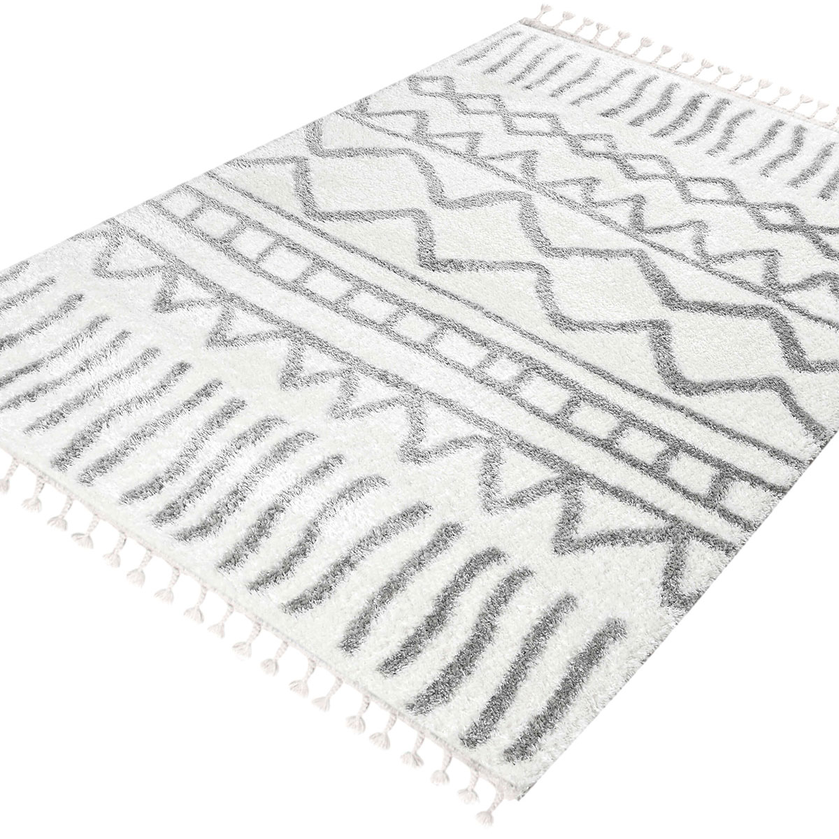 Χαλί (200X280) Polcarpet Silky Shaggy 633 Cream Grey Home Χαλιά Σαλονιού Spitishop