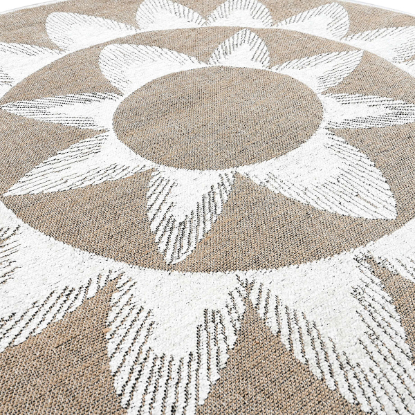 Στρογγυλό Χαλί All Season (Φ130) Polcarpet Gloria Marakes G3005 White