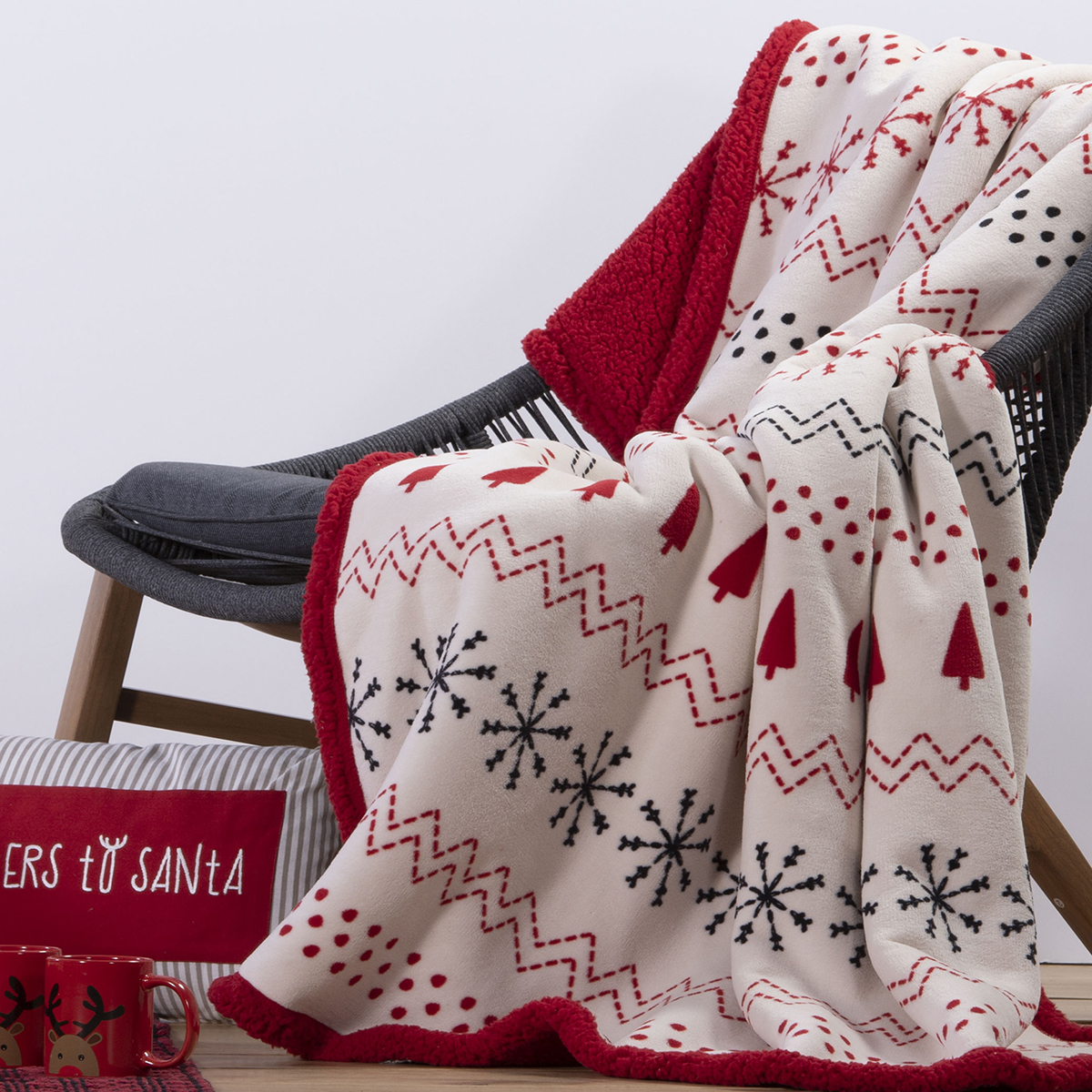 Χριστουγεννιάτικη Κουβέρτα Καναπέ (130×180) Nef-Nef Hope