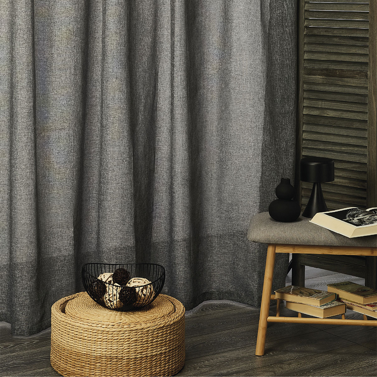 Κουρτίνα (270X280) με Τρέσα Whitegg K066 15- Dark Grey Home Κουρτίνες Σαλονιού Spitishop