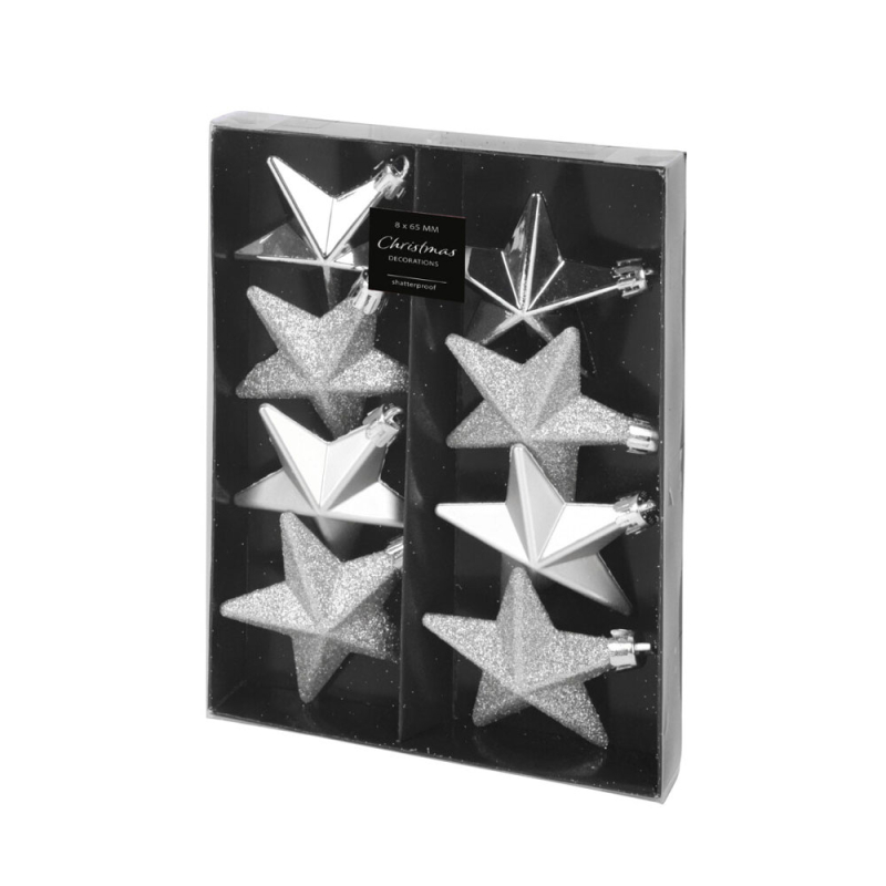 Χριστουγεννιάτικα Στολίδια (Σετ 8τμχ) K-M Silver CAN210210