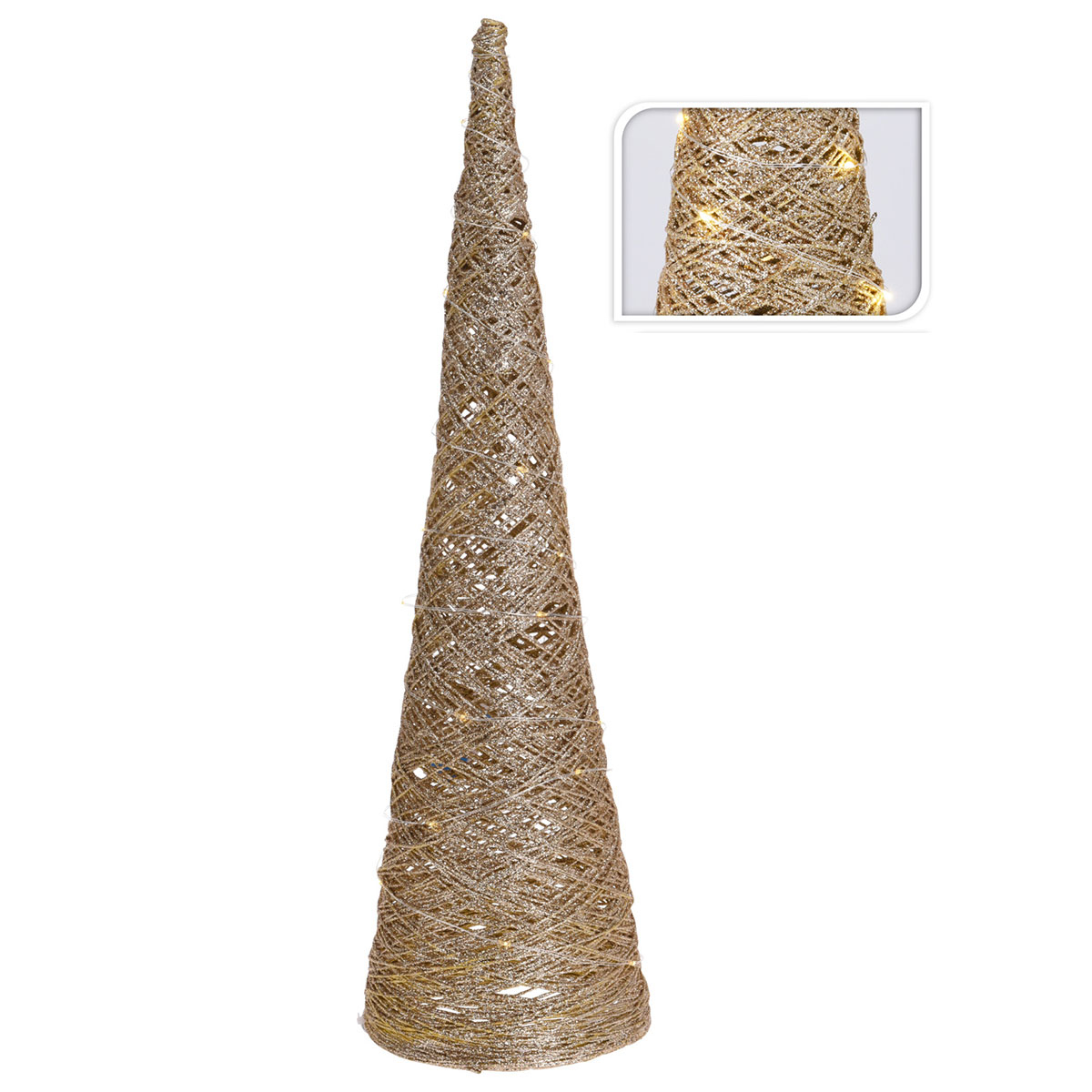 Χριστουγεννιάτικο Δεντράκι Με 30 Led (Φ16×57) K-M Gold Glitter AMZ100230