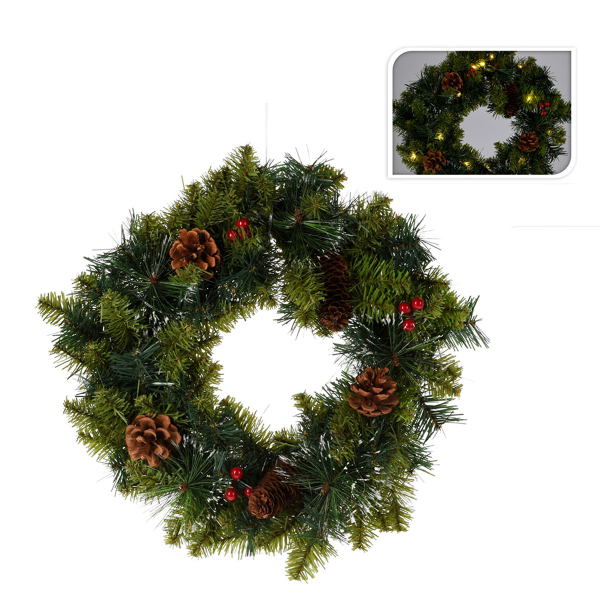 Χριστουγεννιάτικο Στεφάνι Με Led (Φ40) K-M AX5307280