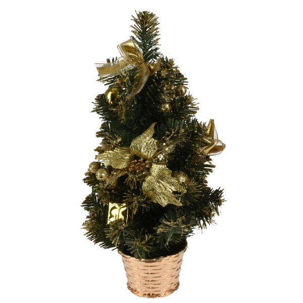 Χριστουγεννιάτικο Δέντρο Επιτραπέζιο 40εκ. Με Στολίδια K-M Gold AKB002610